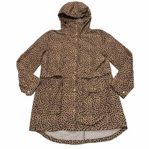 XS / J. Crew Perfect rain jacket in leopard dot